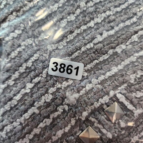 Womens Patchington Gray Striped Full Zip Jacket Long Sleeve Polyester Blend M - Picture 7 of 7